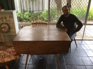 This doing table and chairs were purchased in 1966 in London and were part of a set made from Oak Top and Beech (legs). All beautifully crafted These have gone to a good home with Jamie.